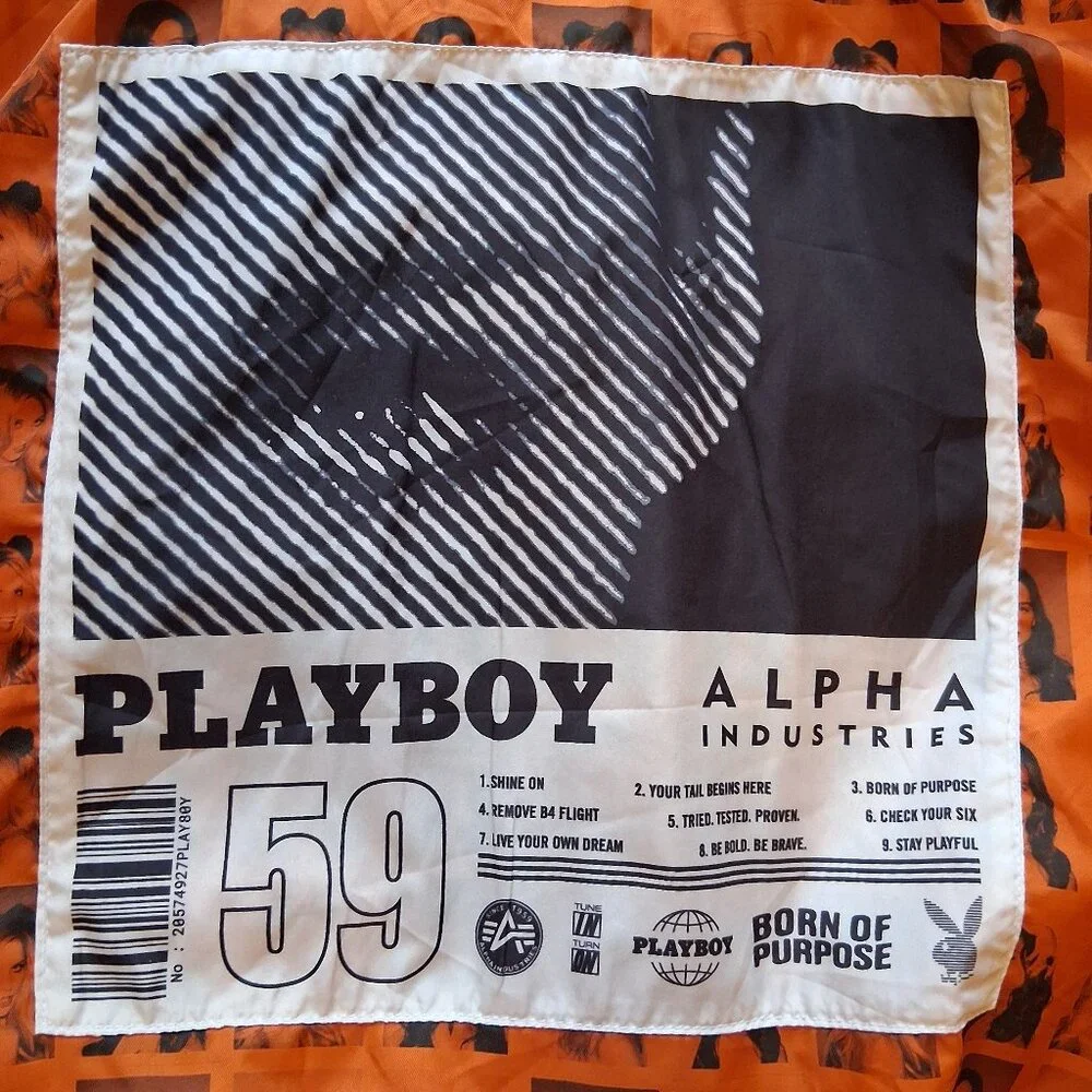 Playboy x Alpha Industries Reversible MA-1 Sage Flight Jacket Adult XL - Picture 7 of 16